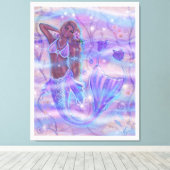 ラエニ・マーメイドと紫色のベータスby Renee Lavoie キャンバスプリント (インサイチュ (ウッドフロア))