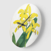 ラエリアキサンティーナヴィンテージイエローリンデニアオーキッド ラージ壁時計 (傾斜)
