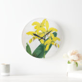 ラエリアキサンティーナヴィンテージイエローリンデニアオーキッド ラージ壁時計 (ホーム)