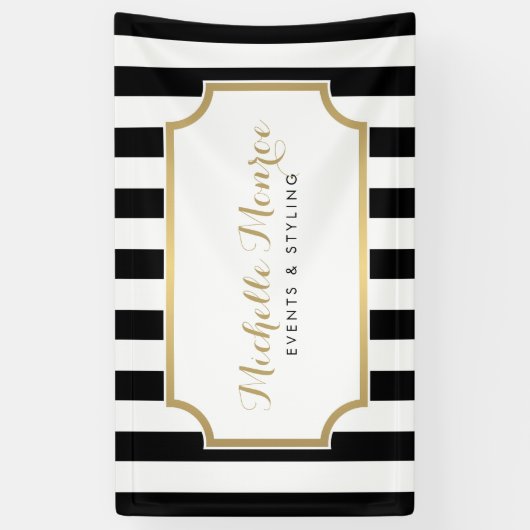 ラエレガントックスはっきりした白黒のストライプバナー 横断幕 (縦)