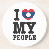 ラオスが大好き！ラオスの人々を愛してる コースター (正面)