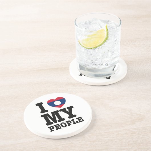 ラオスが大好き！ラオスの人々を愛してる コースター (側面)