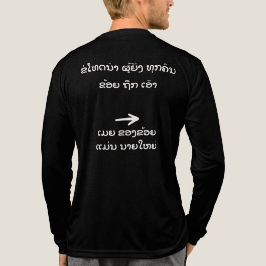ラオスで迷った、妻がボスです (Lao) トライブレンドTシャツ (背面)