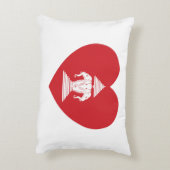 ラオスのエラワン3頭象ハート国旗 アクセントクッション (裏面(縦))