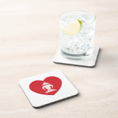 ラオスのエラワン3頭象ハート国旗 コースター (右側)