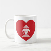 ラオスのエラワン3頭象ハート国旗 コーヒーマグカップ (左)