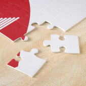 ラオスのエラワン3頭象ハート国旗 ジグソーパズル (側面)