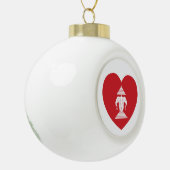 ラオスのエラワン3頭象ハート国旗 セラミックボールオーナメント (左)