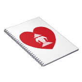 ラオスのエラワン3頭象ハート国旗 ノートブック (右側)