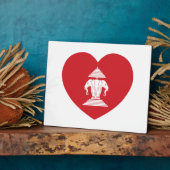 ラオスのエラワン3頭象ハート国旗 フォトプラーク (側面)