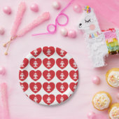 ラオスのエラワン3頭象ハート国旗 ペーパープレート (パーティー)