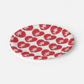 ラオスのエラワン3頭象ハート国旗 ペーパープレート (アングル)