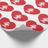 ラオスのエラワン3頭象ハート国旗 ラッピングペーパー (角)