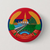 ラオスのエンブレムボタン 缶バッジ (正面)