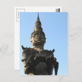 ラオスのジャイアントガーディアン…ラオス・ビエンチャン・ブッダ・パーク ポストカード (正面/裏面)