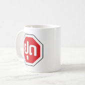 ラオスのストップ交通標識⚠ラオス語のYOOT コーヒーマグカップ (正面左)