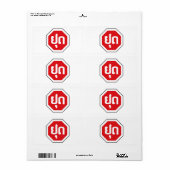 ラオスのストップ交通標識⚠ラオス語のYOOT ラベル (フルシート)