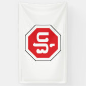 ラオスのストップ交通標識⚠ラオス語のYOOT 横断幕 (縦)