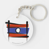 ラオスのブラシの旗 キーホルダー (裏面)