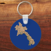 ラオスのマップキーチェーン キーホルダー (正面)