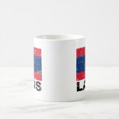 ラオスのヴィンテージの旗 コーヒーマグカップ (中央)
