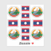 ラオスの国のシンボル/武器と旗のコート シール (シート)