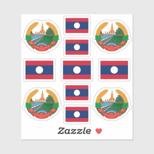 ラオスの国のシンボル/武器と旗のコート シール (シート)