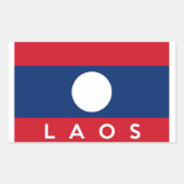 ラオスの国旗の記号の名前の文字 長方形シール (正面)