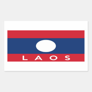 ラオスの国旗の記号の名前の文字 長方形シール