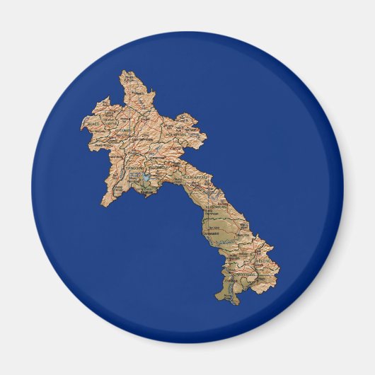 ラオスの地図マグネット マグネット (正面)