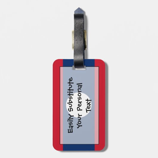 ラオスの簡単ID個人用フラグ ラゲッジタグ (裏面縦)