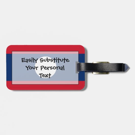 ラオスの簡単ID個人用フラグ ラゲッジタグ (裏面横)