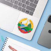 ラオスの紋章 シール (ノートパソコンとiPhone)