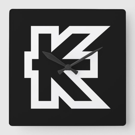 ラオスキップラオスマネーサイン スクエア壁時計 (正面)