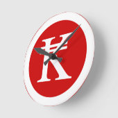 ラオスキップラオ/ラオスマネーサイン ラウンド壁時計 (傾斜)