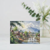 ラオスルアンパバーントラベルウォーターの色 ポストカード (スタンド正面)