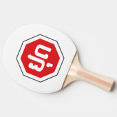 ラオス交通 STOP サイン ⚠ ラオ語の「ユート」 卓球ラケット (横)