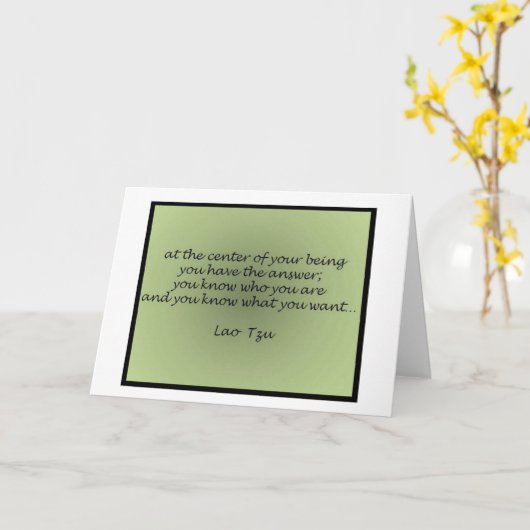 ラオス人のTzuの引用文の挨拶状 カード (黄色い花)