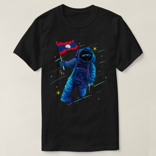 ラオス伝統ラオス宇宙飛行士ムーン Tシャツ (デザイン正面)
