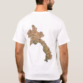 ラオス国旗と地図Tシャツ Tシャツ (裏面)
