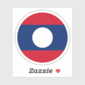 ラオス国旗の丸いシール シール (シート)