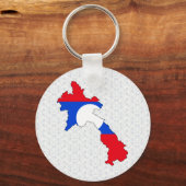 ラオス国旗の地図フルサイズ キーホルダー (正面)