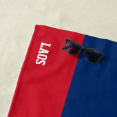 ラオス国旗の華やかな愛国心 ビーチタオル (インサイチュ)