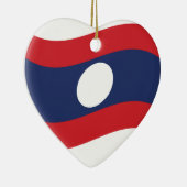 ラオス国旗ウェーブ セラミックオーナメント (右)