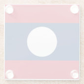 ラオス国旗 ガラスコースター (裏面)