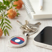 ラオス国旗 キーホルダー (側面)