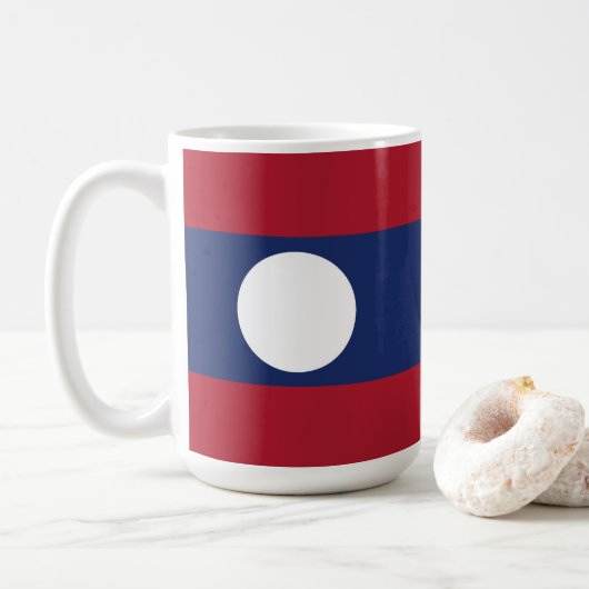 ラオス国旗 コーヒーマグカップ (ドーナツ)
