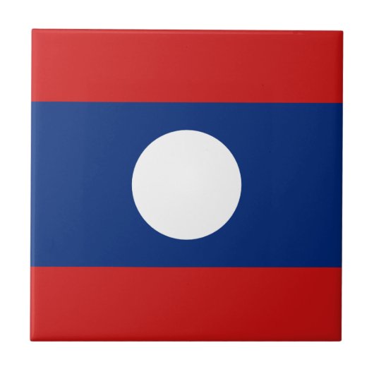 ラオス国旗 セラミックタイル (正面)