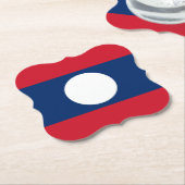 ラオス国旗 ペーパーコースター (アングル)