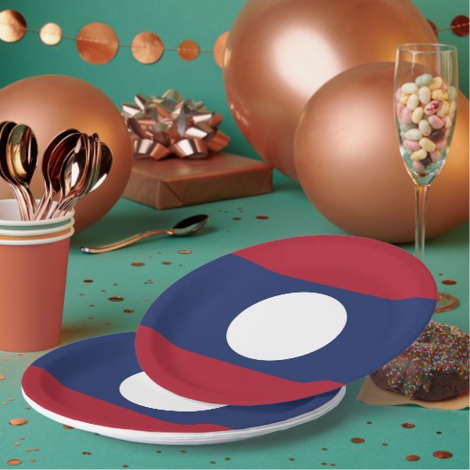 ラオス国旗 ペーパープレート (複数)